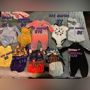 Baby clothes very lightly worn she grew out of them too fast